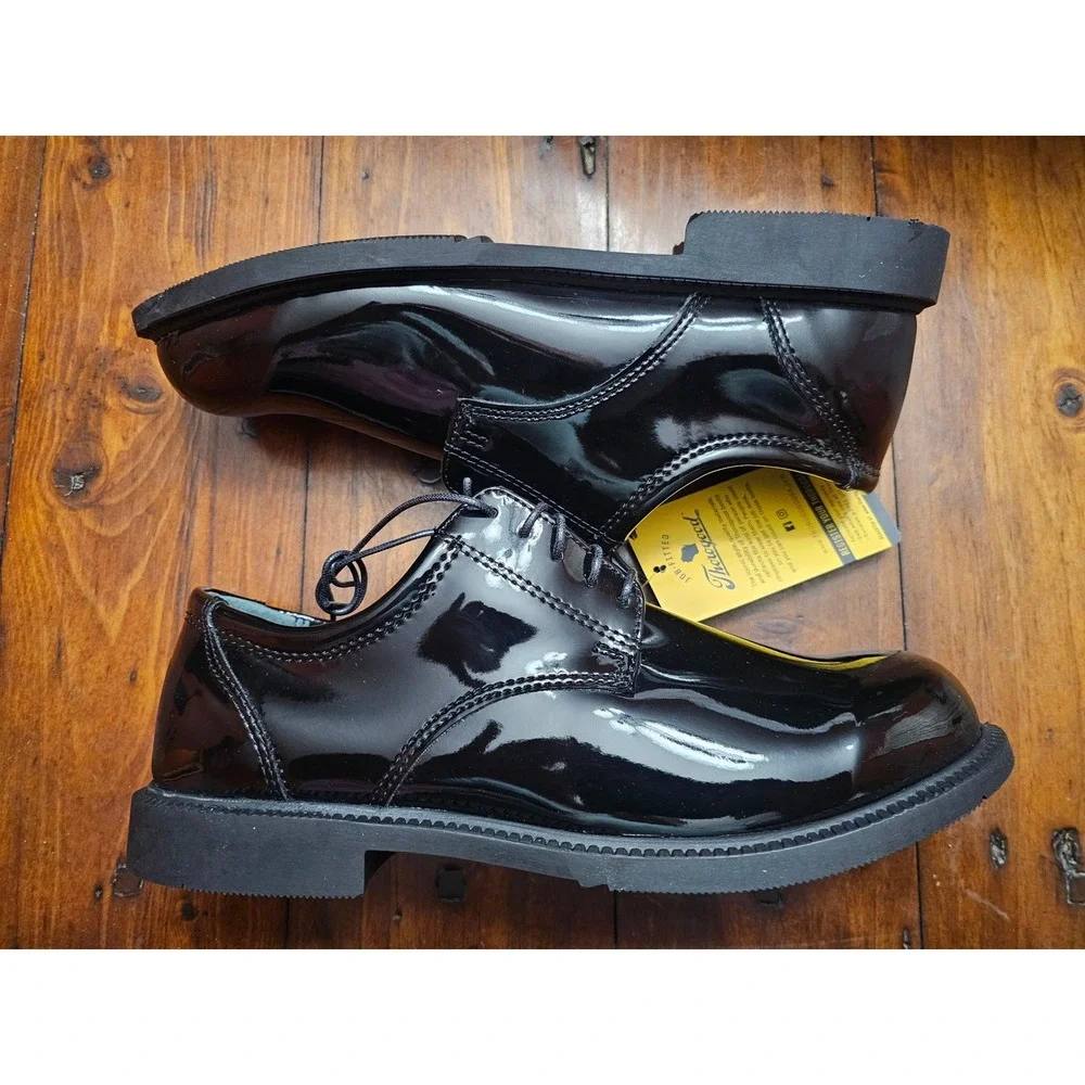 Thorogood Mens 9 M Black Patent Leather Slip Resisting Academy‎ Oxford Shoes